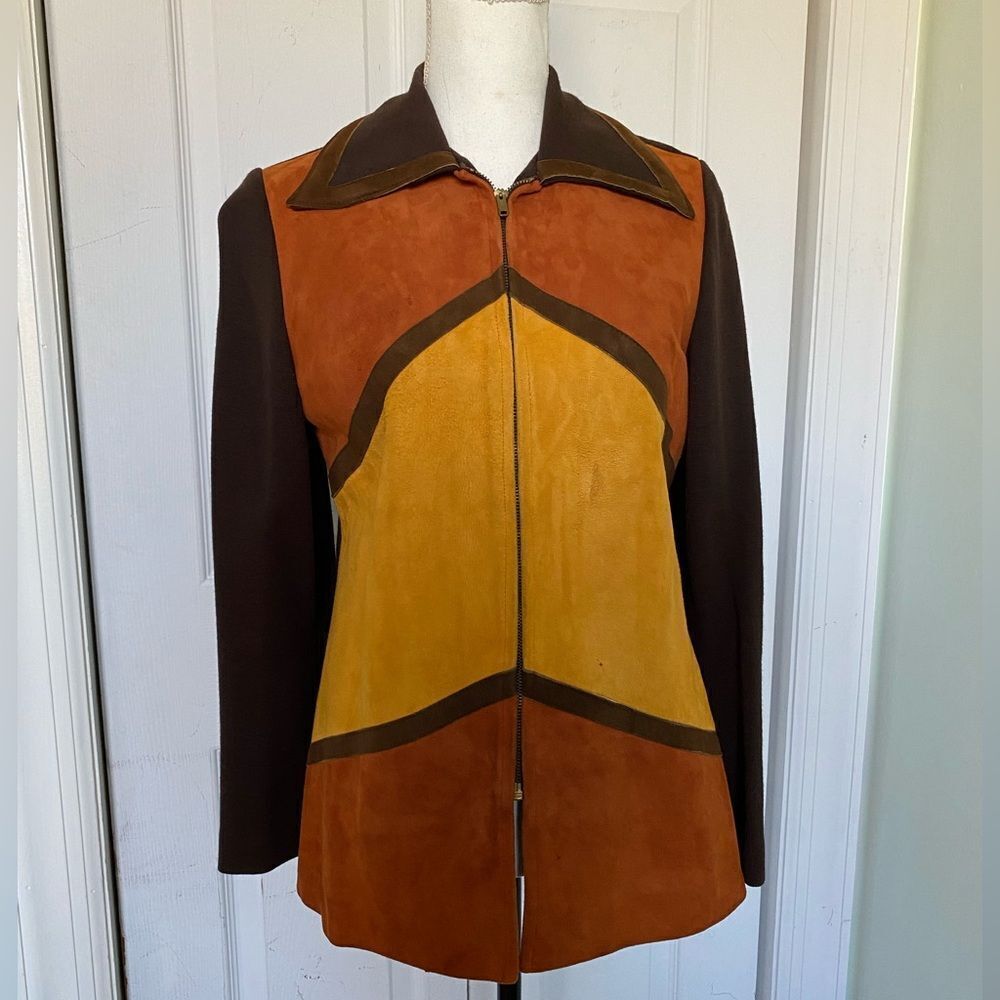 1970s Penny’s International Imports Chevron-ish Suede Jacket